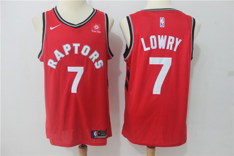 2019 Men Toronto Raptors #7 Lowry Red Game Nike NBA Jerseys